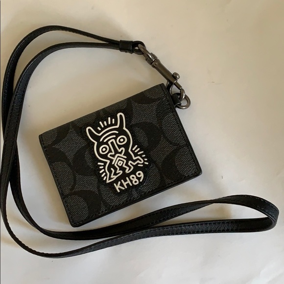 Coach Mens card case wallet neck lanyard - Picture 2 of 5